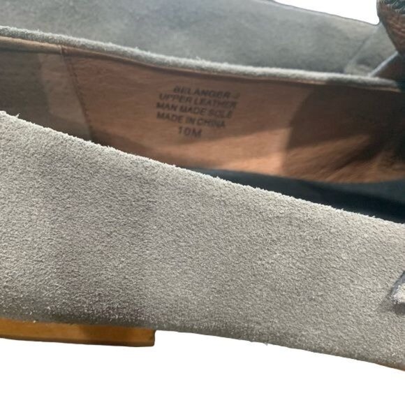 Jeffrey Campbell Belanger Gray Taupe Suede Loafer Leather Women's Size 10 - Picture 7 of 8
